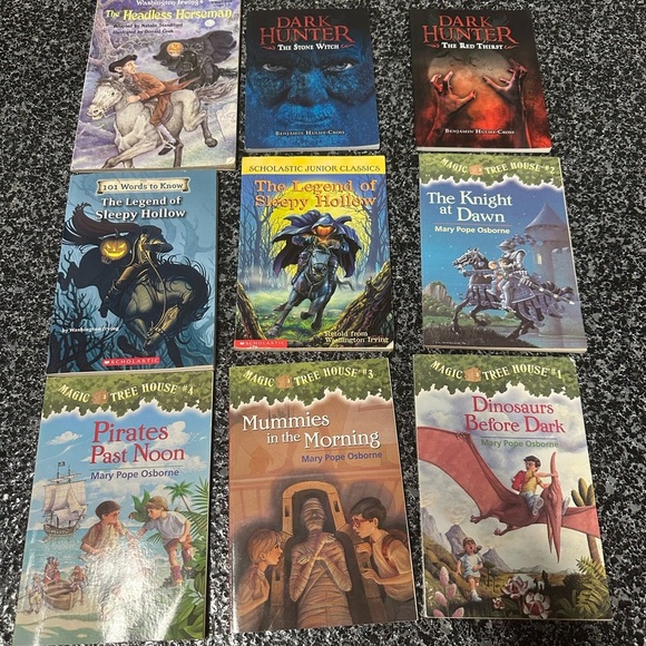 Lot of 9 Children's Books, Headless Horseman, magic tree house, dark hunter Read - Picture 1 of 6